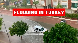 Storm and Flooding in Antalya Turkey. Cars almost drowned, people had to be evacuated. December