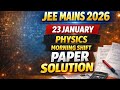 JEE Mains 2026 | 23 January Morning Shift Physics Paper Solution |Full Analysis #jeemains2026