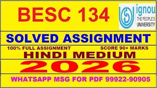 BESC 134 solved assignment 2026 in Hindi || besc 134 solved assignment 2026 || ignou besc134 2026