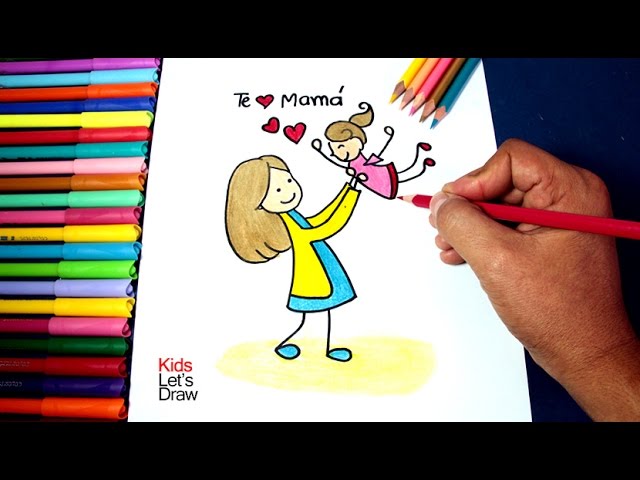 Como Dibujar Mama Cargando A Su Hija Dia De La Madre How To Make A Drawing For Mother S Day Youtube