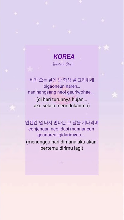 belajar bahasa Korea #part1 dari lirik 'western sky'