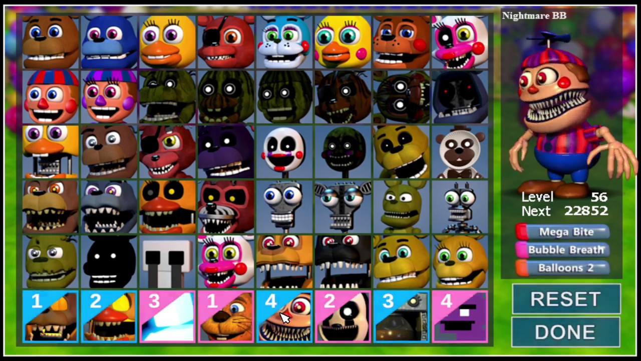 All FNaF World Characters! 