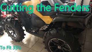 Cutting the Fenders to Fit 33's on the Canam Outlander 800 XMR (2012 gen 1)