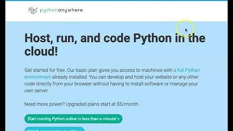 Getting Started Pythonanywhere