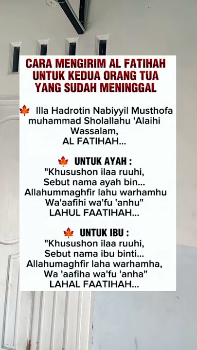 Cara mengirim Al-fatihah untuk orang tua yang sudah meninggal
