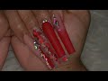 Valentines XL FREESTYLE acrylic nail tutorial ❤️ + 28k giveaway ❤️