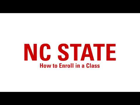 How to Enroll in a Class [NC State Student Services Center]