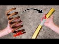 Golden Japanese TANTO from a Rusty COIL SPRING (ASMR)