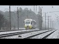 Поезда в сильный снегопад