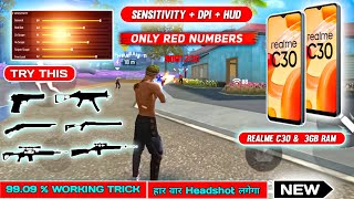 Free Fire HEADSHOT Setting 2023 | Realme C30 ( 3GB RAM ) Sensitivity Setting + DPI + Hud Free Fire