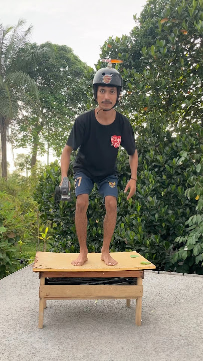 Eksperimen Helm terbang Doraemon 🤣 #diyprojects #experiment #helmdoraemon #helmterbang #diy #rc