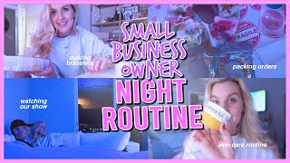 SMALL BUSINESS NIGHT ROUTINE: workout, cook dinner, make bracelets &amp; pack orders || KellyPrepster