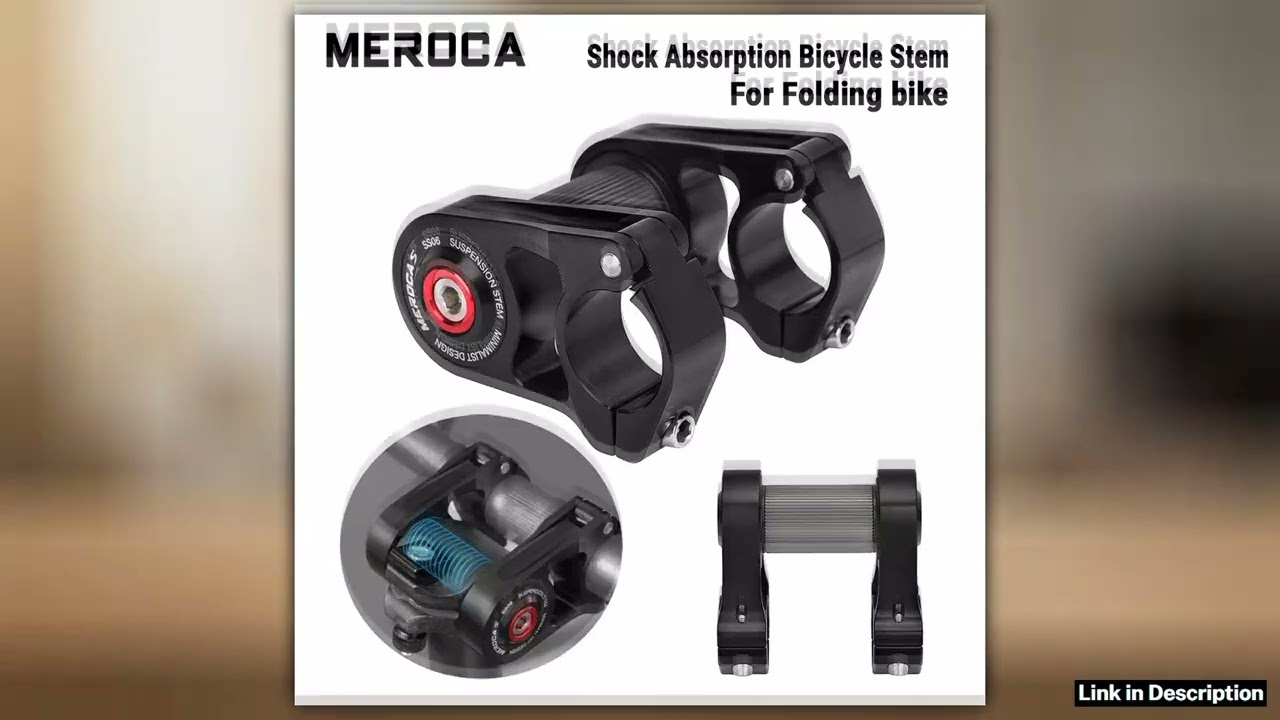 MEROCA Folding Bike Stem Shock Absorption Bicycle Stem 45mm length 254mm Installation Diameter for