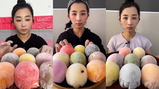 [ASMR] Dessert Mukbang 🍡 ( Soft Sticky Colored Mochis) 디저트 먹방 | Chewy Sounds