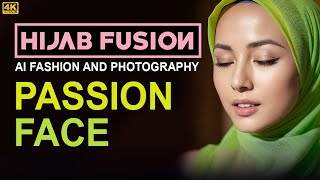 4K Ai Art - Beauty Passion Face Hijab Girl - Middle Eastern Hijab Fusion Lookbook