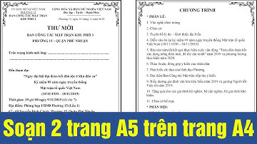 Word | Hướng Dẫn Trình Bày 2 Trang A5 trên một trang A4