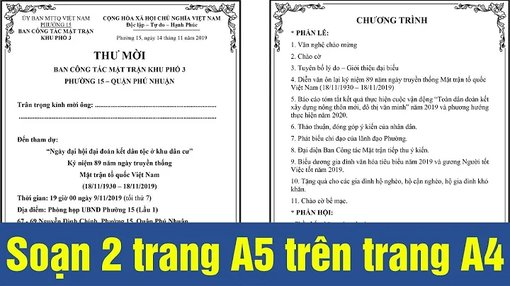 Word | Hướng Dẫn Trình Bày 2 Trang A5 trên một trang A4