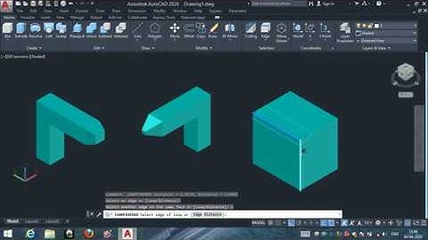 Chamfer Edge autocad 2020 in hindi