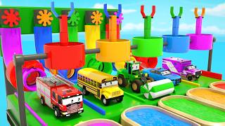 5 Little Cars & Rainbow Colors Bingo Song Educational Music Video - Baby Nursery Rhymes