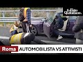 Ambientalisti occupano la Roma-Civitavecchia: automobilista forza il blocco e investe due attivisti