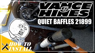 Vance and Hines Quiet Baffles on 3 Inch Twin Slash Slip-ons *WITH SOUND DEMO*
