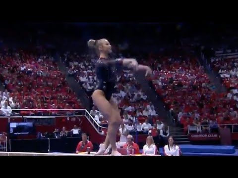 Abby Paulson’s 9.875 beam performance in Utah’s opening meet