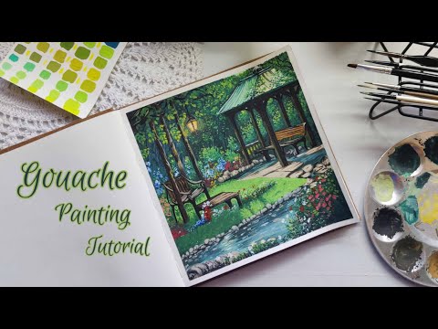 Paint with me 🎨/ GOUACHE painting tutorial🌸✨
