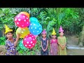 Wow ! Outdoor fun with poping Flower Balloon and learn colors for kids by I kids