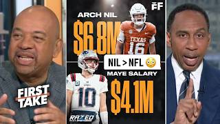 FIRST TAKE | Should NFL prospects favor NFL experience or NIL money? - Michael Wilbon & Stephen A.