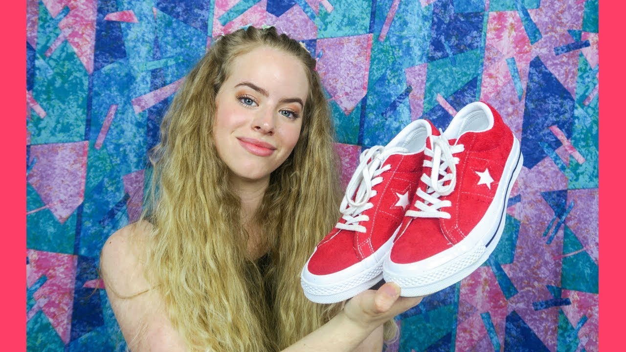 red suede converse one star