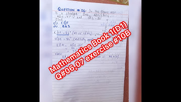 Mathematics Book 1(D1) | Q#06,07 | Exercise#10B | 7th Edition | New syllabus
