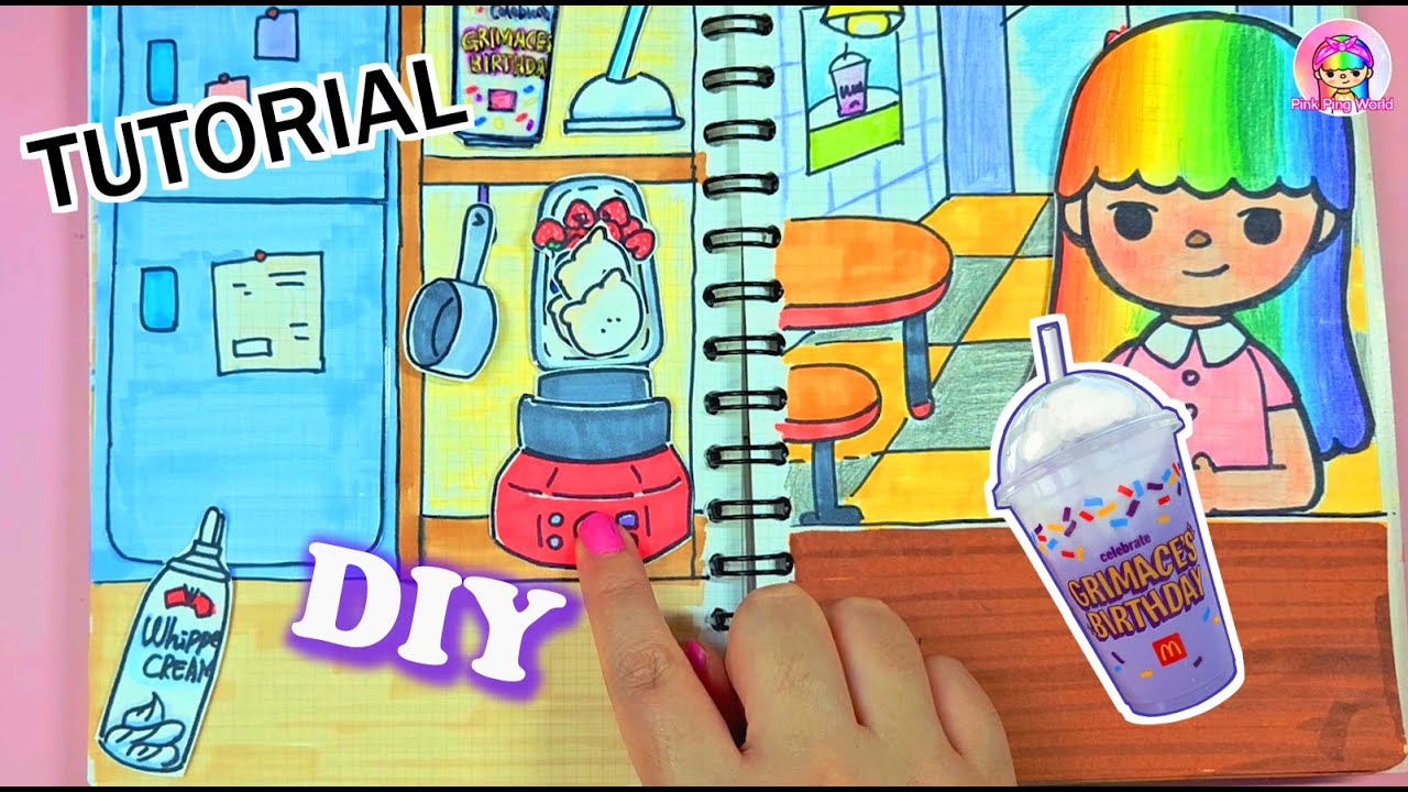 How to draw Grimace Shake Making Kit #paperdiy #papercraft #tutorials #viral
