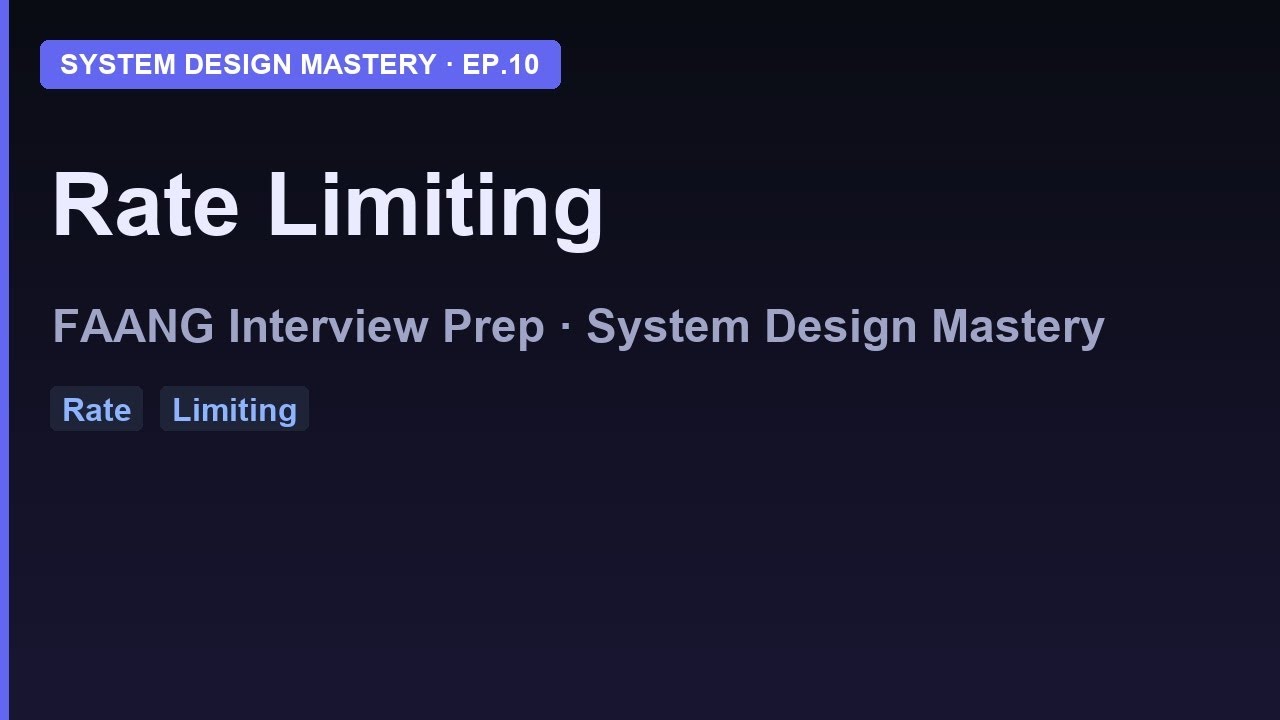 Rate Limiting & API Gateway | System Design Mastery Ep.10 - YouTube