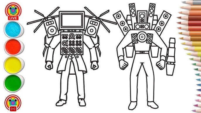 Skibidi Toilet Trang tô màu/Titan TV Man Coloring pages/Titan ...