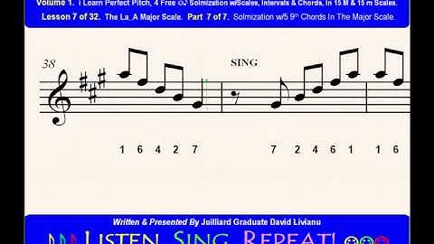 Part 7b. LESSON 7 of 32, The La_A Major Scale. EAR TRAINING EXERCISES