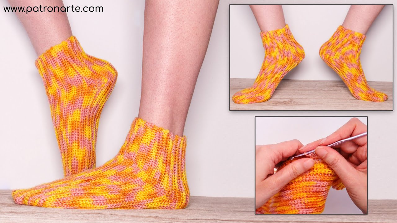 Calcetines Crochet que Parecen Dos Agujas Fáciles Tejidos en Cualquiera Puede Tejerlos Patronarte