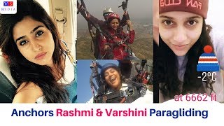 Anchors Rashmi Gautham And Varshini Paragliding Video Anchor Rashmi Hot Anchor Varshini Hot