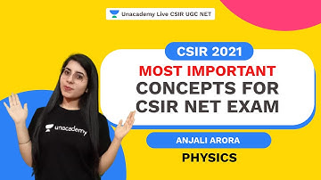 Most Important Concepts For CSIR NET Exam | CSIR 2021| Anjali | Physical Science| Uancademy Live