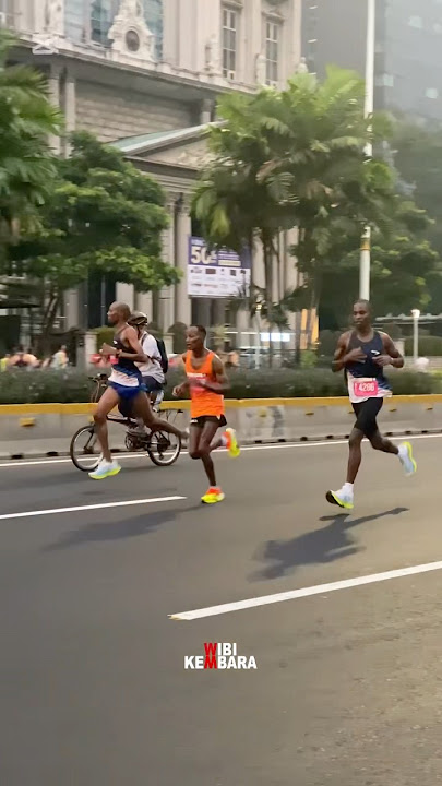 Pelari elit Marathon Jakarta Running Festival 2024 #enjoyjakarta #marathon #wibikembara