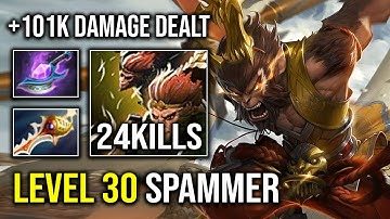 WTF Instant Wukong Ring Arcane Blink + Radiance LEVEL 30 Spammer Monkey King Dota 2