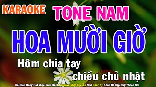 Hoa Mười Giờ Karaoke Tone Nam Nhạc Sống - Phối Mới Dễ Hát - Nhật Nguyễn