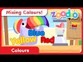 Mixing colours song  zoodio  colours and animals music for kids