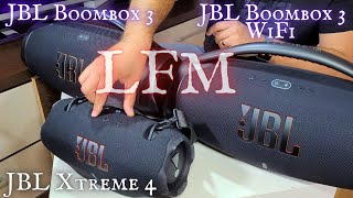 Does JBL Boombox 3 have Low Frequency Mode compared to JBL Xtreme 4?