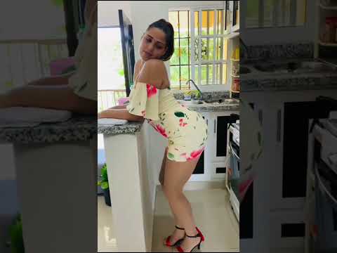 Jessica Love To Cook Wearing  New Flower Dress & Heels #youtubeshorts #Pantyhose #newdress #heels