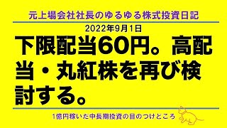 下限配当60円。高配当・丸紅株を再び検討する。