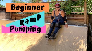 Beginner Ramp Roller Skating - How to Pump