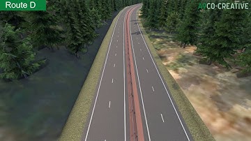 Drive through visualisation - Option D - Pass of Birnam to Tay Crossing