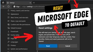 how to reset microsoft edge to default in windows 11