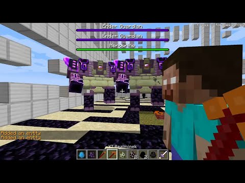 Herobrine VS 2 Ender Guardian (1v2) (Ender's Cataclysm) Boss Battle Minecraft