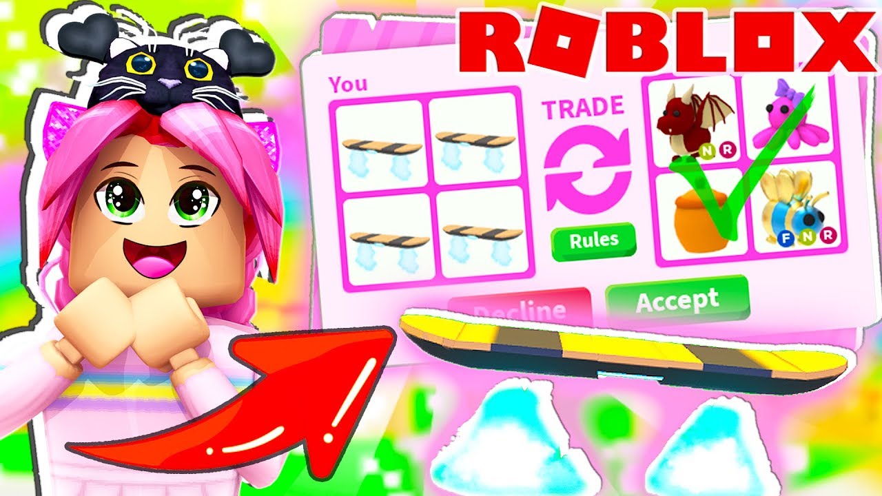 Only Trading New Legendary Hoverboards New Gift Update In Roblox Adopt Me Youtube - gift update adopt me roblox